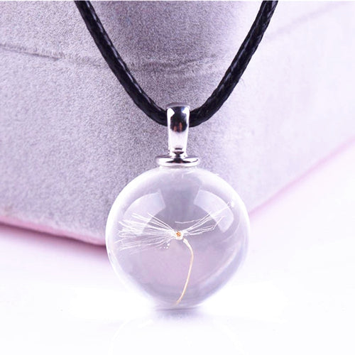 Ball Real Dandelion Necklace